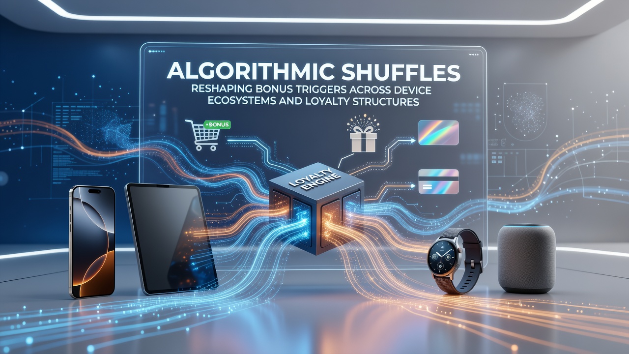 Diagram showing loyalty tier progression linked to algorithmic shuffle outputs in multi-device environments