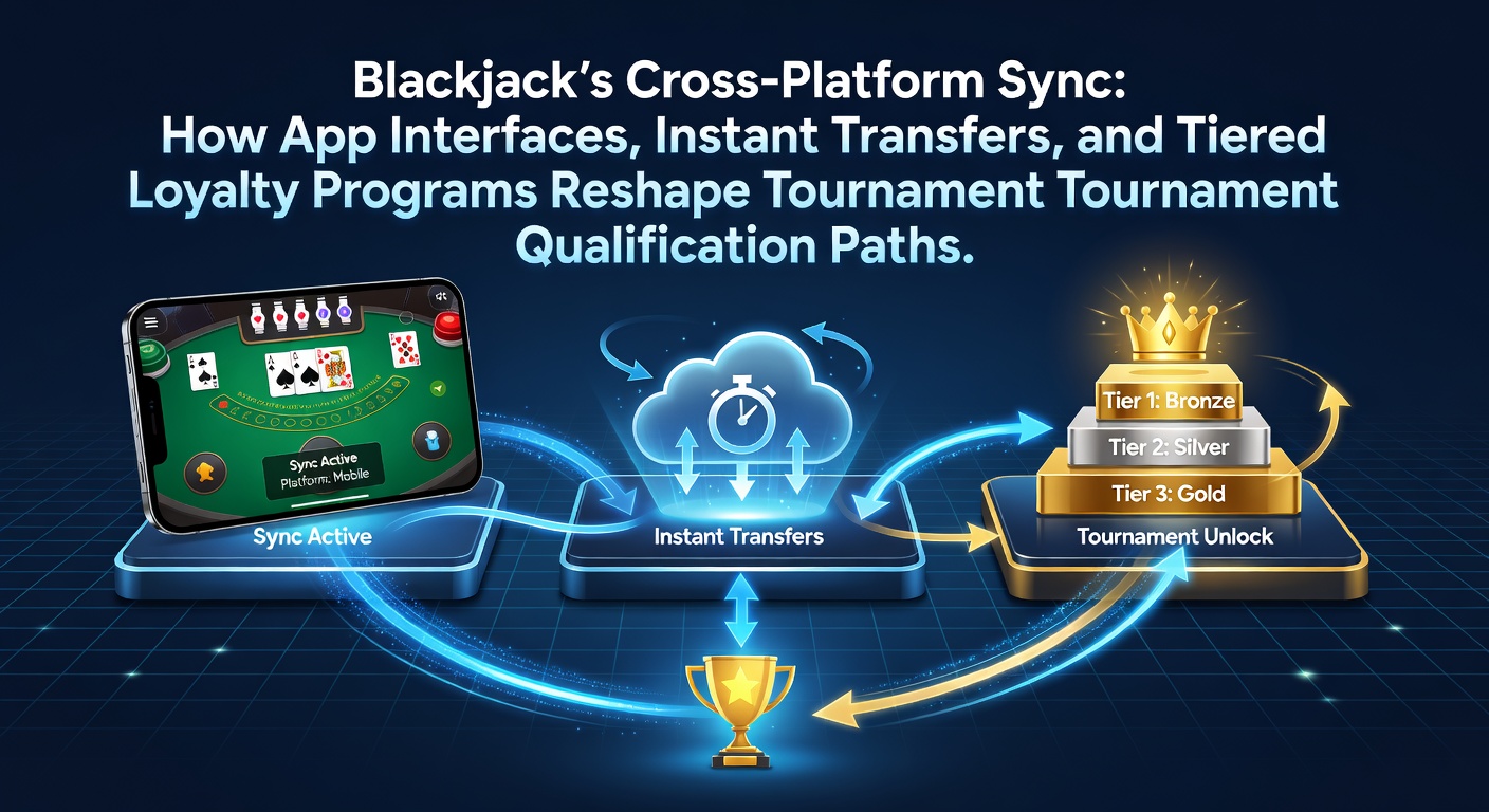 Blackjack players accessing synchronized tournament qualification across mobile and desktop app interfaces with instant transfer indicators visible