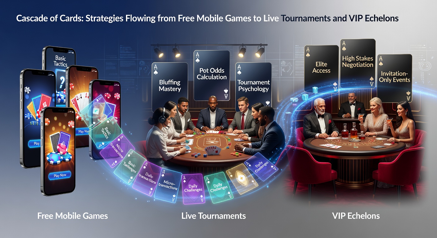 Live tournament scene with players at felt tables, VIP lounge in background glowing with luxury perks