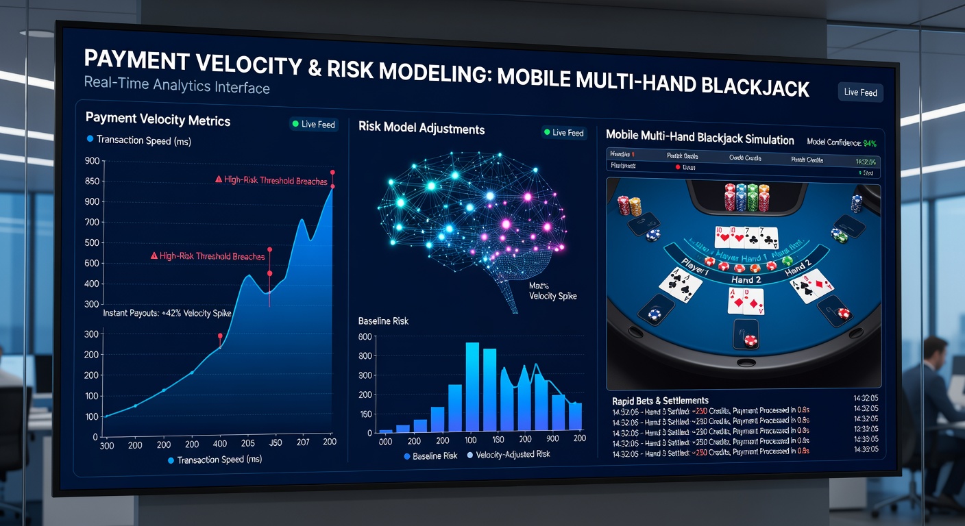 Risk dashboard visualization for mobile blackjack transactions and velocity metrics