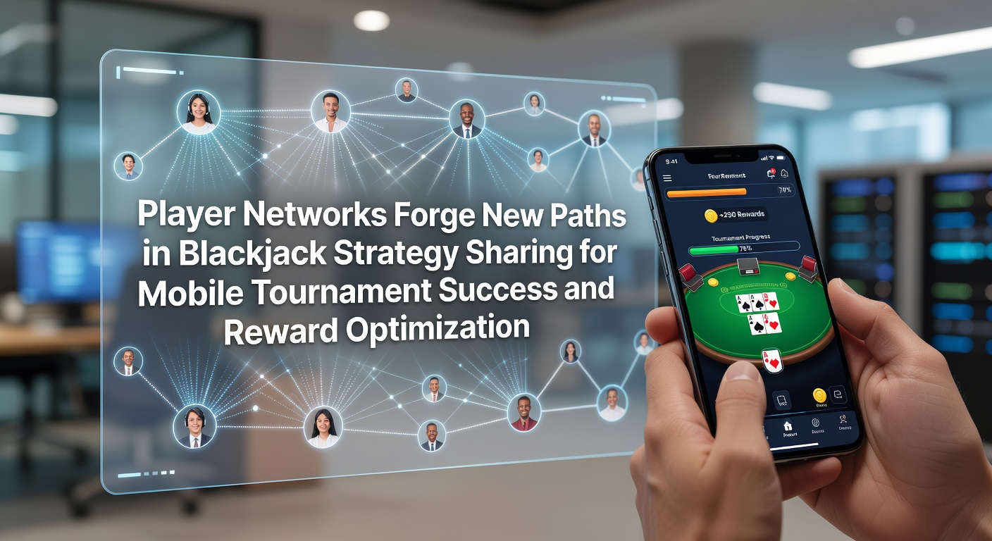 Players collaborating on blackjack strategies through mobile networks for tournament preparation