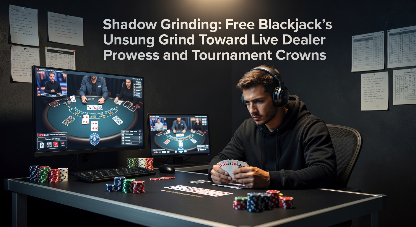 Player honing blackjack skills on a free online table, screen reflecting focused strategy amid virtual cards and chips