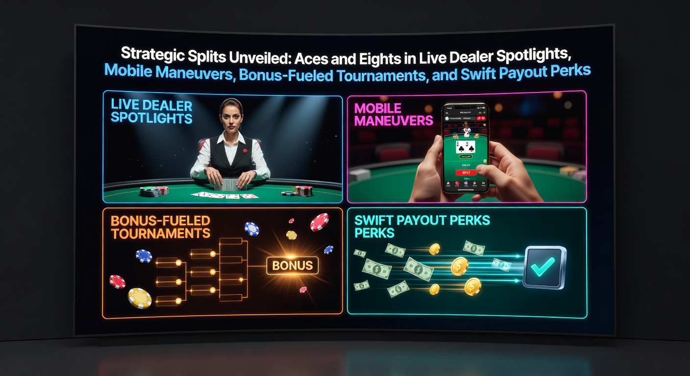 A close-up view of a blackjack table showing split aces and eights during a live dealer session, highlighting strategic card play under bright casino lights