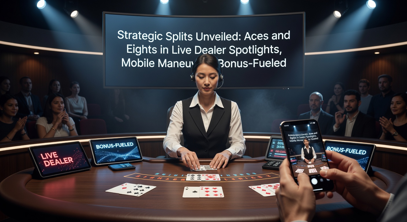 Mobile screen displaying a split hand of Aces in a live dealer blackjack app, with tournament leaderboard and bonus meter visible in the background