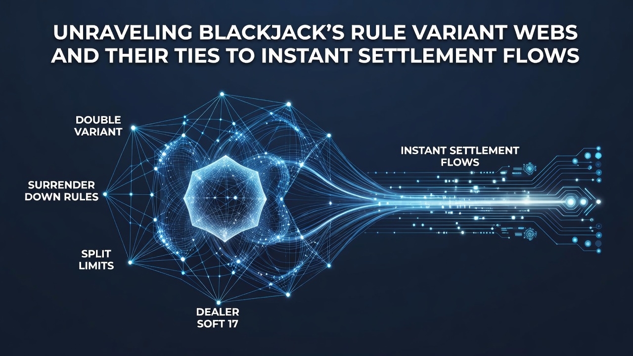 Detailed diagram showing interconnected blackjack rule variants and their impact on settlement processes